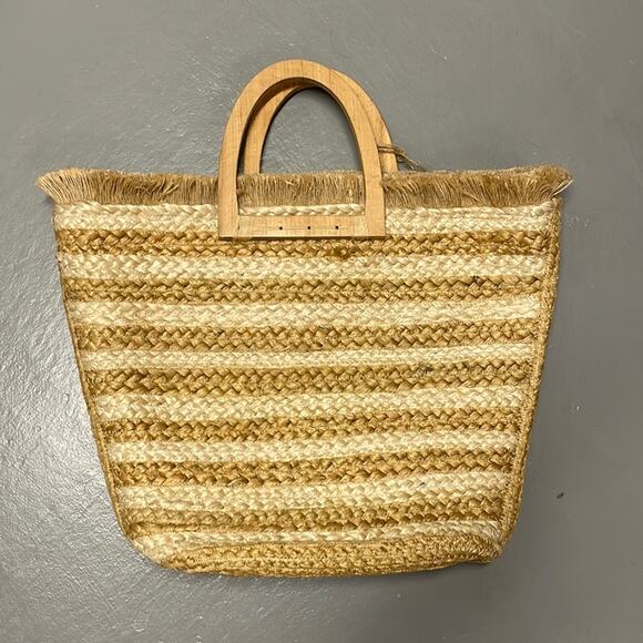 NWT Antik Kraft Tote Jute Bag - Picture 3 of 9
